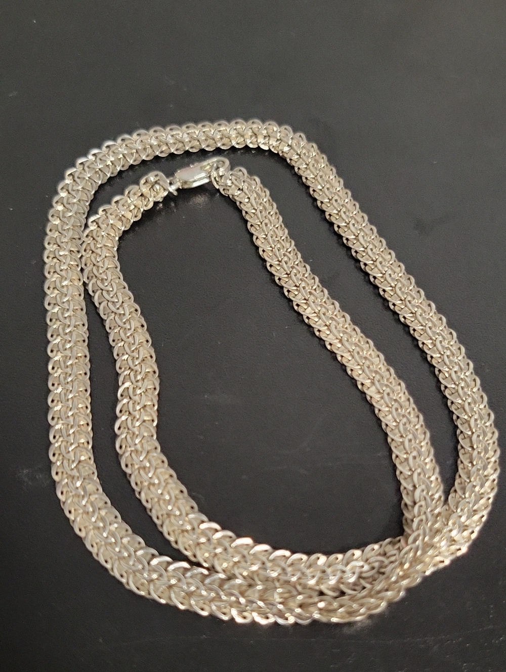 Vintage Double-Strand Sterlong Silver Chain Necklace